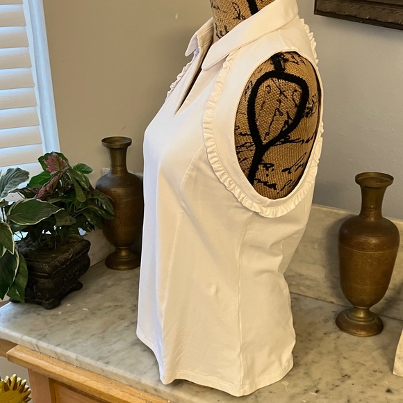 Lilly Pulitzer White Sleeveless Blouse Luxethics!! - Picture 4 of 10